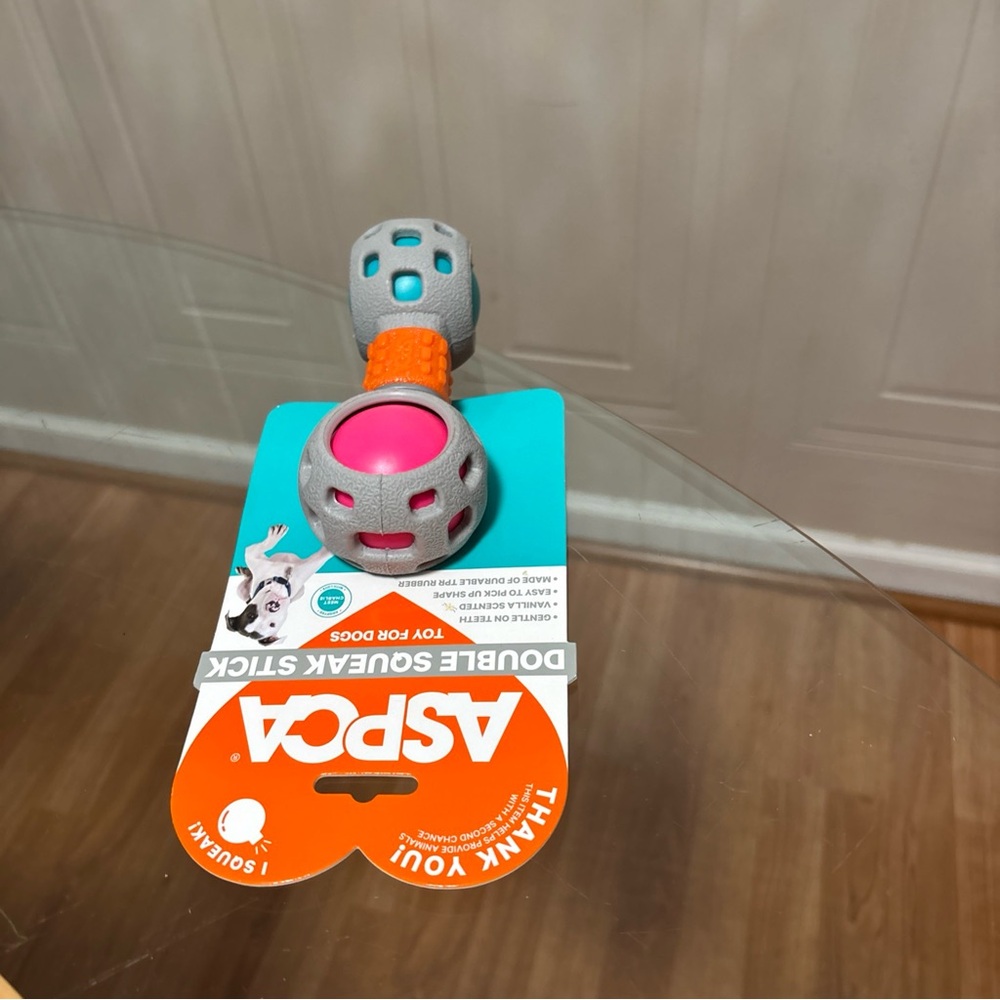 ASPCA Double Squeak Stick Squeaky Dog Toy Vanilla Scented Made Of TPR Ru…
